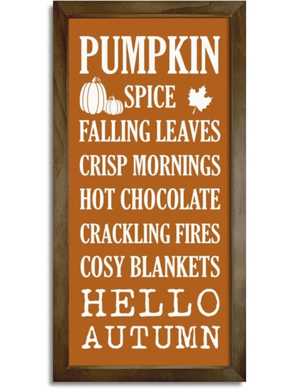 Rustic Pumpkin Wall Art, Farmhouse Framed Decor for Home Office & Living Room